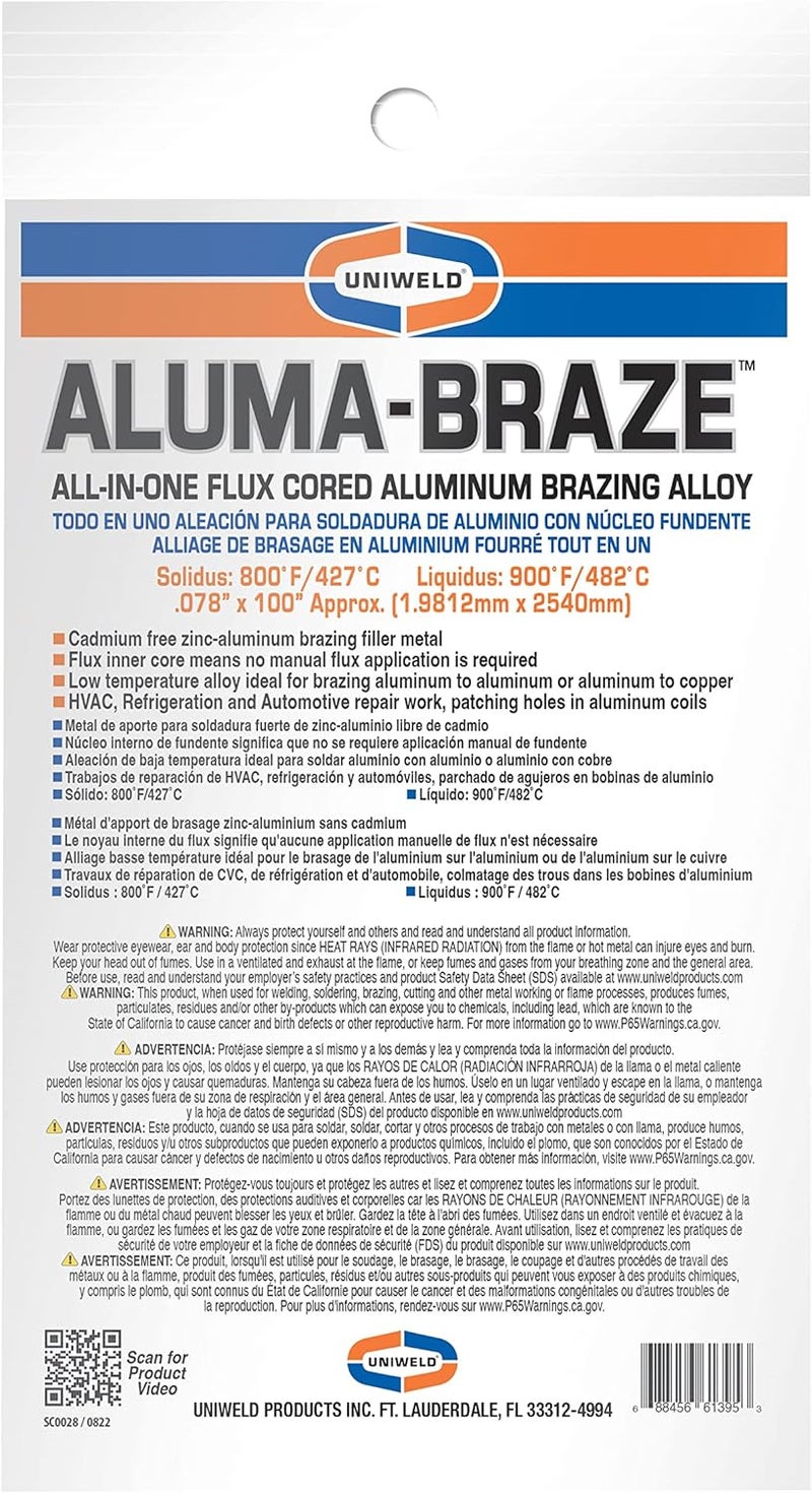 UNIWELD UAB Aluma-Braze™, All In-One Flux Cored Aluminum Brazing Alloy - Image 2